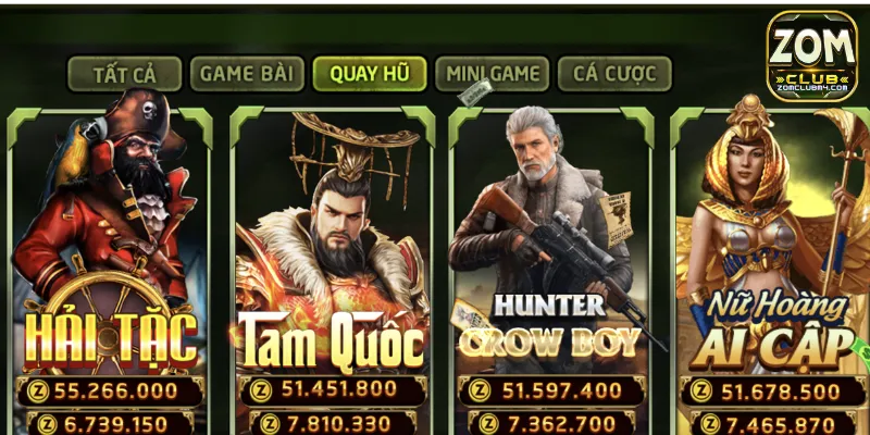 Nổ Hũ Zomclub - Thế Giới Quay Hũ Đỉnh Cao Chào Đón Bạn Những dòng game nổ hũ Zomclub đang được săn đón nhiều hiện nay